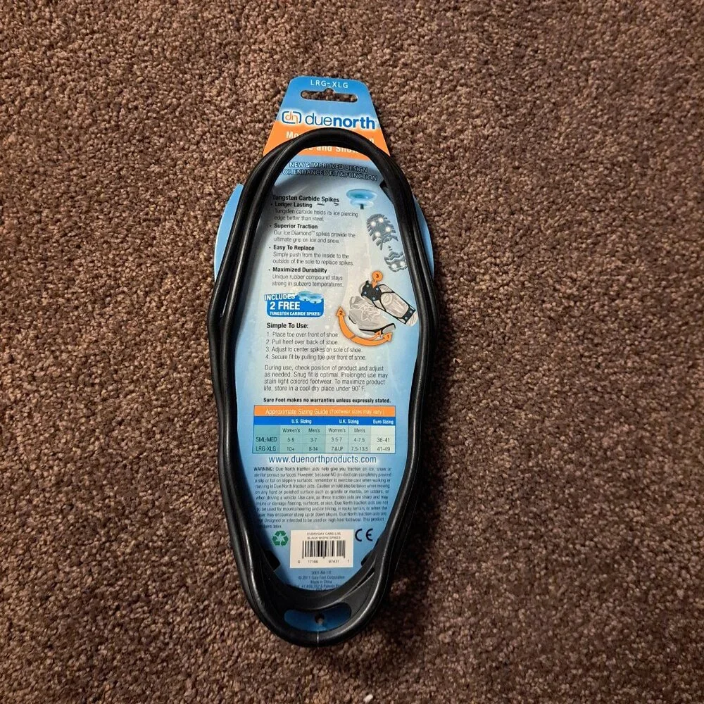 NWT Due North L/XL Everyday Ice /Snow Traction Aid With Spikes - Picture 5 of 6